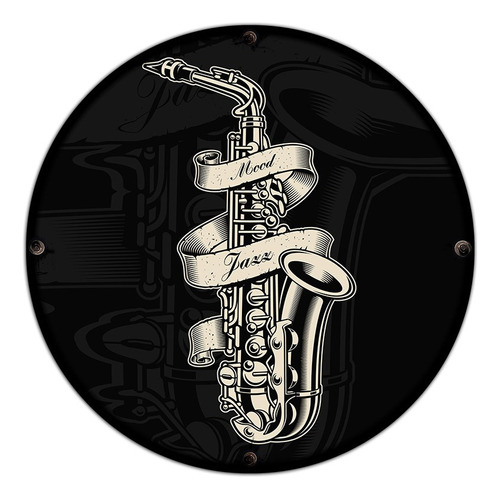 #304 - Cuadro Decorativo Vintage / Saxo Jazz No Chapa 