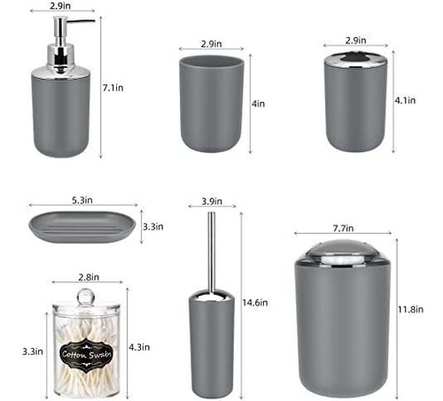 Set Accesorios De Baño Imavo Grey1