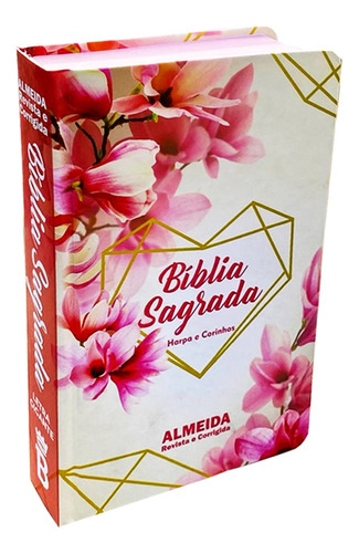 Biblia Sagrada Flores Rosa Palavras De Jesus Em Vermelho Rc