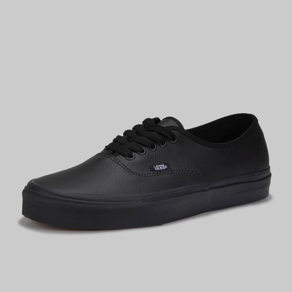 tenis vans negros de piel