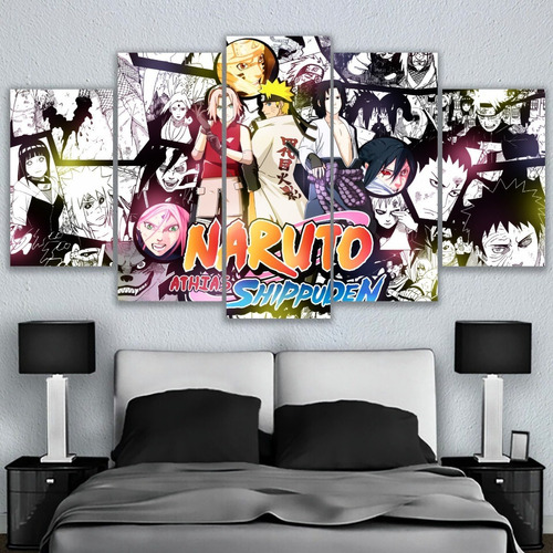 5 Cuadros Decorativos Naruto Shippuden Manga Estilo 150x80cm