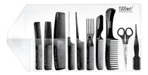 Comprar Kit Set Peluquería Prof Barbería Estuche Tijeras Peines Color Negro