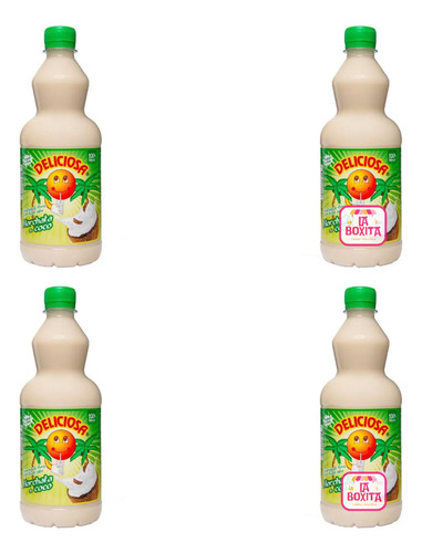 4 Pzs Jarabe Concentrado De Horchata De Coco Deliciosa 700ml