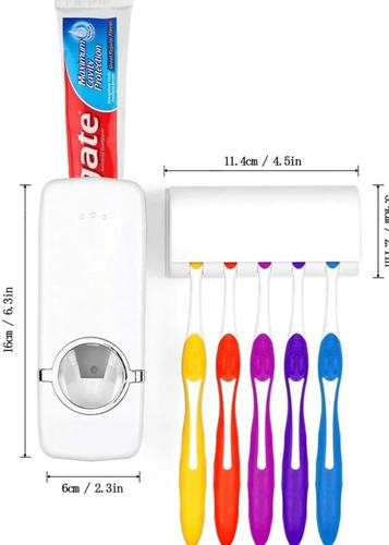 Dispensador Automatico Pasta Dental Y  Porta Cepillo