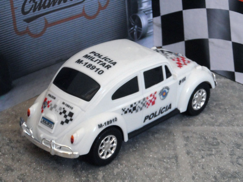 Miniatura Viatura Fusca Polícia Militar Pm Sp Atual = 22cm