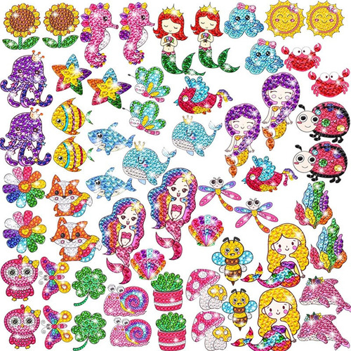 60 Pieces Diamond Painting Stickers Kids Art Diy .