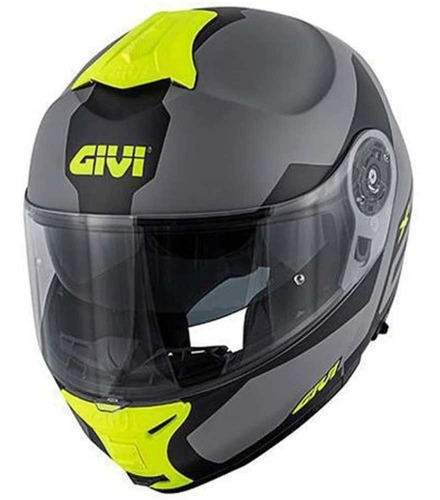 Capacete Robocop Givi X21 Spirit Cinza Fosco Preto Amarelo Tamanho do capacete 55/56 (S)