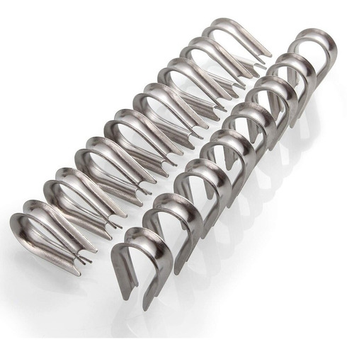 100 Guardacabos Galvanizado 5/16 - 8mm P/ Soga - Cable Acero