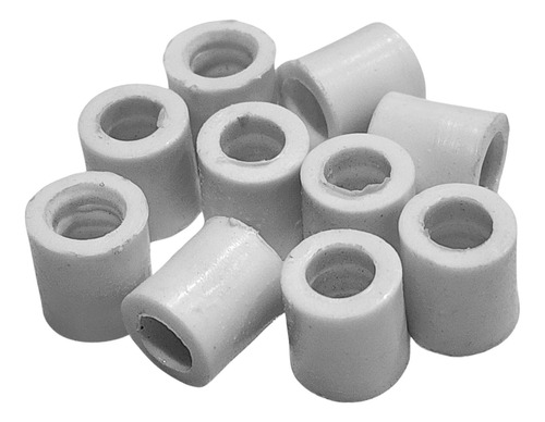 3 Virolas De Pvc Com Sola De Couro P/ Taco De Sinuca Bilhar