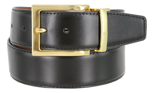 Cinturón Casual De Vestir De Cuero Genuino Reversible Para H
