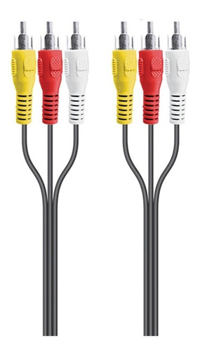Cable De Audio Y Video 3 Plug Rca  3 Plug Rca 2.75m 5 Piezas