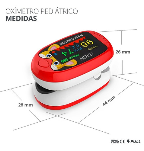 Imagen 7 de 9 de Oxímetro Pediatrico Portatil Digital Recargable Infantil