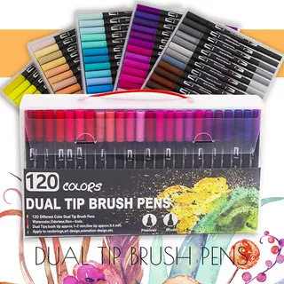 120 Colores Marcadores Plumones Punta De Pincel Dual Brush