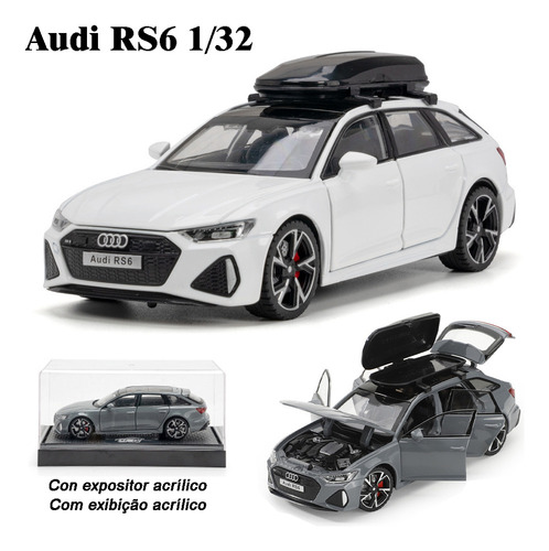 Coche Audi Rs6 Avant Miniatura De Metal Con Luces Y Sonido