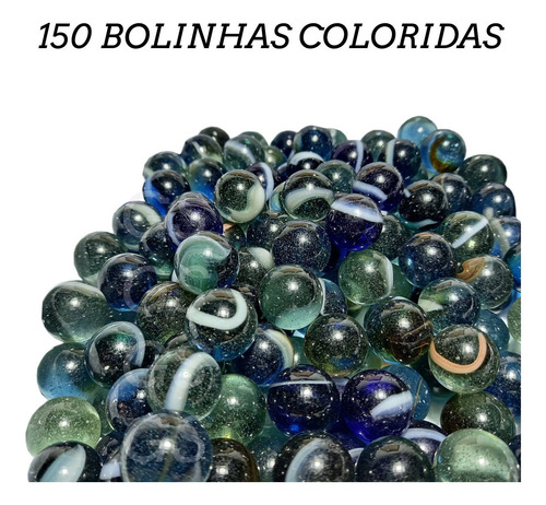 150 Bolinhas Gude Bola Vidro Burca Fubeca Fantasia Coloridas