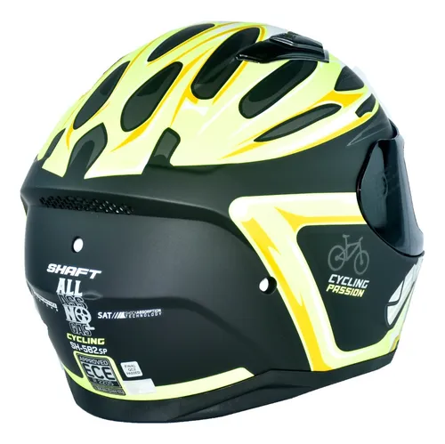 Casco Integral Shaft Sh-582sp Cycling Ngr.mat-amll Visorhumo