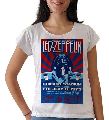 Remera Led Zeppelin Poster Mujer Purple Chick