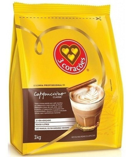 Cappuccino Classic Solúvel - Três 3 Corações Vending 1kg