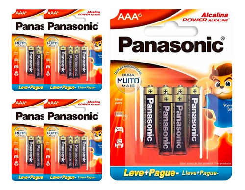 30 Pilhas Alcalinas Aaa Panasonic (5 Cartelas)