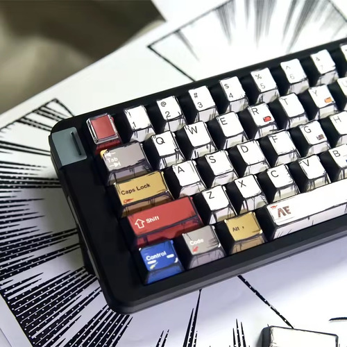 Capa Para Teclas Pbt Comic Style Keycaps Cherry 141 Teclas Branco Inglês Us