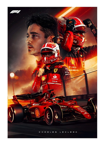 Charles Leclec Formula 1 Ferrari Póster 48x33cm