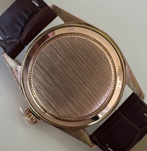 Relógio Rolex Date Ouro Marrom 18k Mod. 6627 31mm Revisado. Marrom-escuro Ouro Dourado