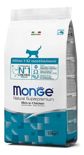 Alimento Monge Premium Gato Kitten Chicken Cat 1.5kg