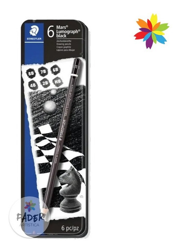 Lata  Lapices Staedtler 6 Lumograph Black 