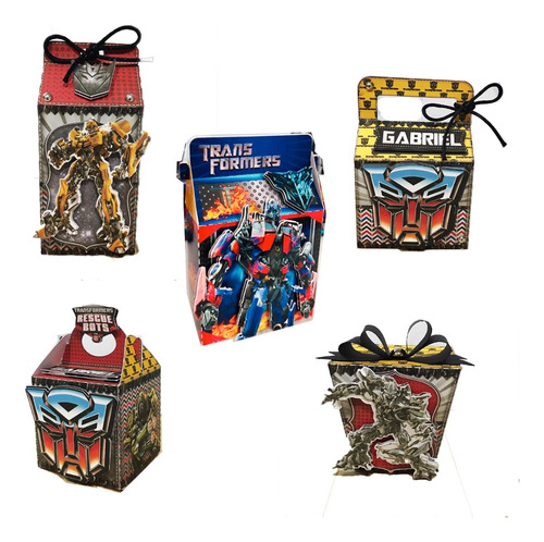 Cajitas Temáticas Transformers Mesa De Dulces