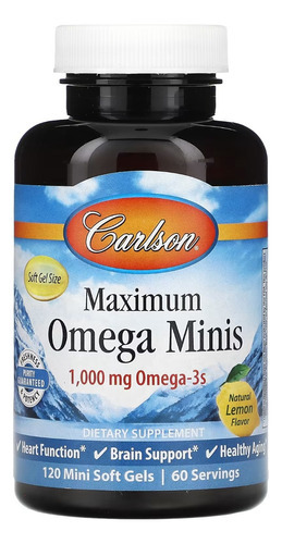 Carlson Labs Maximum Omega 3, 120 Capsulas Blandas Sabor Sin Sabor