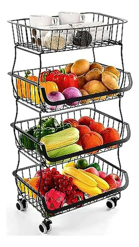 Carrito Organizador Apilable Con Ruedas Compatibles Con Frut