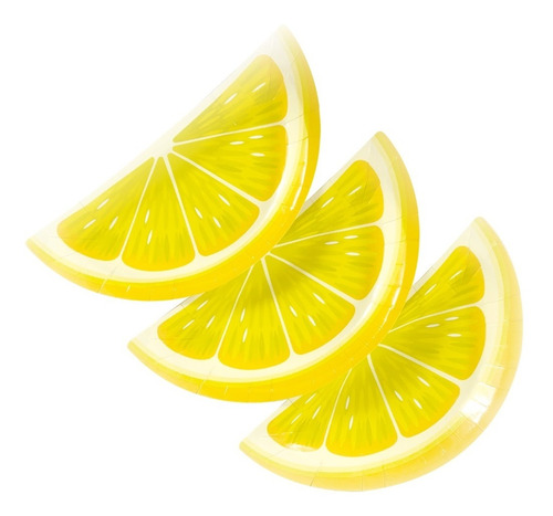 Plato Polipapel Forma Limon Fruta Tropical X6 Unidades