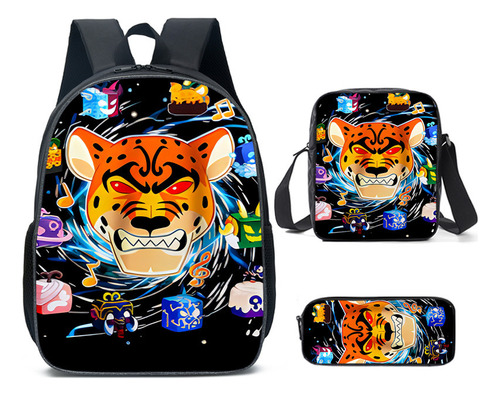 Estudiante Bolsa Escolar Fruta Cartoon Mochila 3 Pcs Set 9