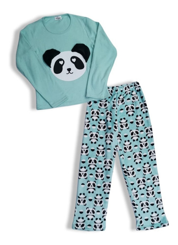 Pijama Polar Manga Larga Pantalón Panda Lazy Lola 3367 Mujer