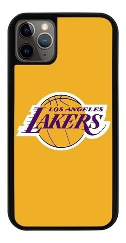 Funda Uso Rudo Tpu Para iPhone Lakers Nba Basquetbol Amarill