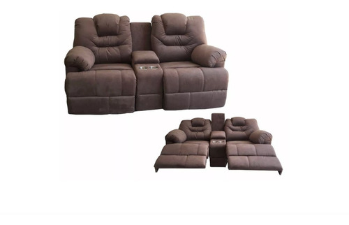 Sillon Reclinable Doble Love Seat Portavasos Reposet Sofa