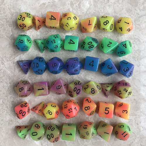 Juego De Dados De Acrílico Luminoso Rpg D8 D10 D12 D20 Para