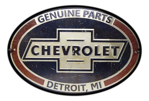 #50 - Cartel Oval Decorativo Vintage - Chevrolet No Chapa