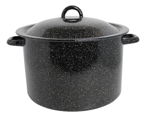 Mirro 12qt Esmalte Moteado Negro De Estilo Vintage Tradicion