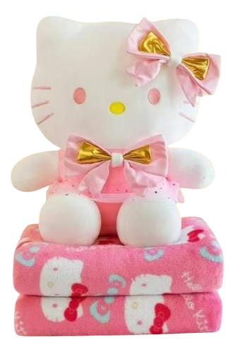 Peluche Con Manta 3 En 1 - Capybara Stich, Kuromi Kitty Kitty Vestido Rosa