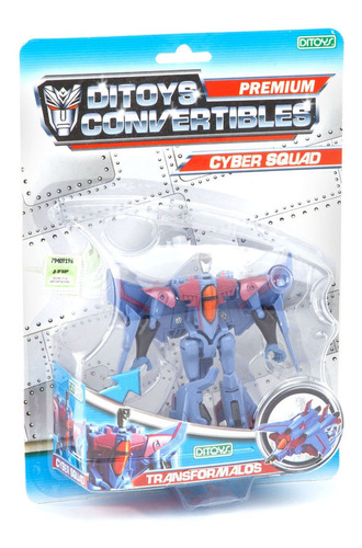 Convertibles Cyber Squad Avion Caza Azul Full