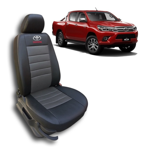 Funda Cubre Asiento Cuero Toyota Hilux 16/- Gris Inc. Ap. Br