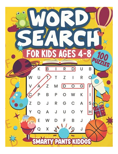 Book : Word Search For Kids Ages 4-8 100 Puzzles - Kiddos,.