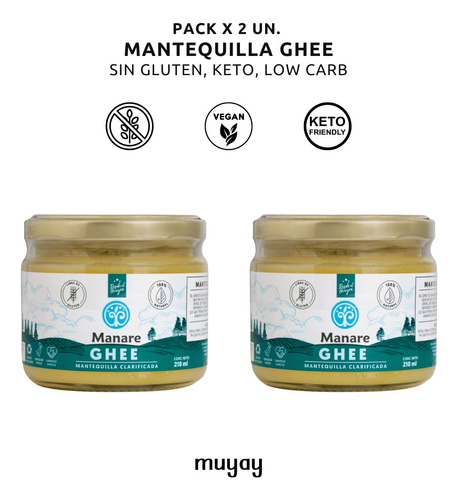 Pack 2u Ghee Mantequilla Clarificada - Manare