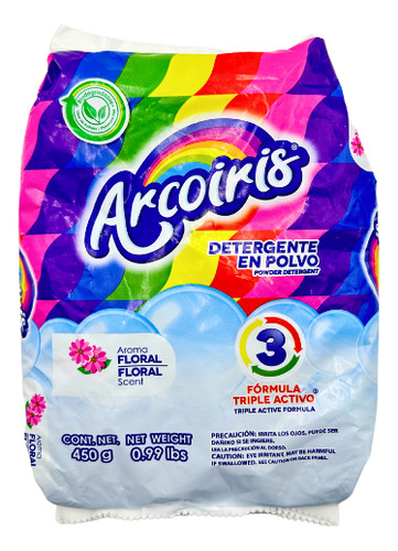 Detergente Arcoiris Multiusos En Polvo 12 Bolsas De 450g Cu
