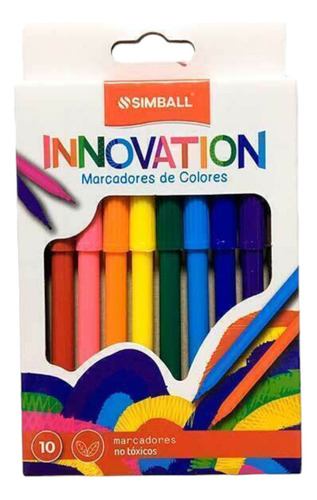 Marcadores Simball Innovation Largos X 10 Colores