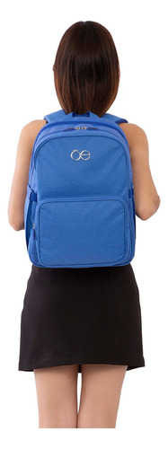 Pañalera Mochila Cloe Mom & Baby Con Bambineto Plegable Color Azul