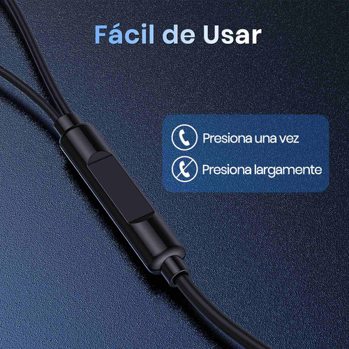 Audífonos In Ear Manos Libres Alambricos Micrófono 3.5 1hora