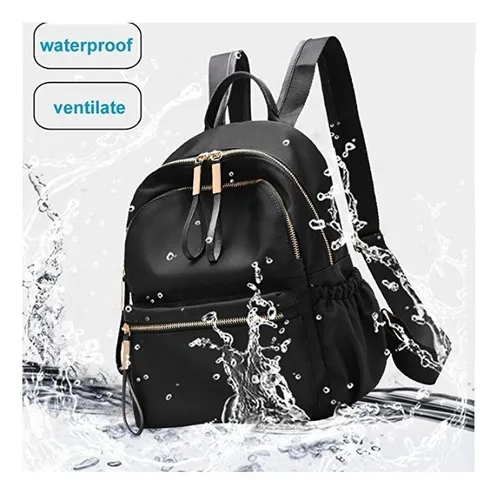 Mochilas Bolso Para Mujer Hermosa Practica Negro De Cuero Env o