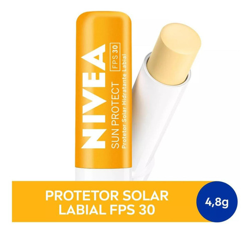 Protetor Solar Labial Nivea Fps30 4,8g 24hs De Proteção C/3